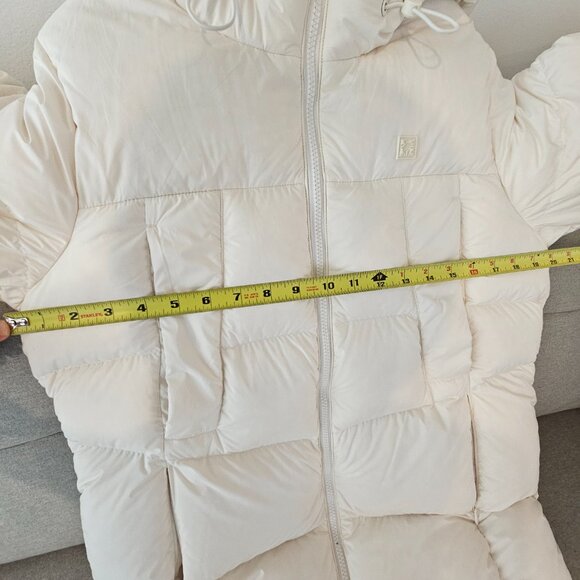 Women's  long down jacket in cream XS - Picture 9 of 9